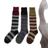 Color-block socks for women, autumn/winter vintage color-blocked striped calf socks, INS trendy Melard long leg cuff socks