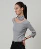 LMOOD WOMEN Dolly Three Quarter Dot T-Shirt Melange Gray