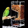 with Bottom Drawer Automatic Bird Feeder Acrylic Transparent Food Container  Pet Sprinkler