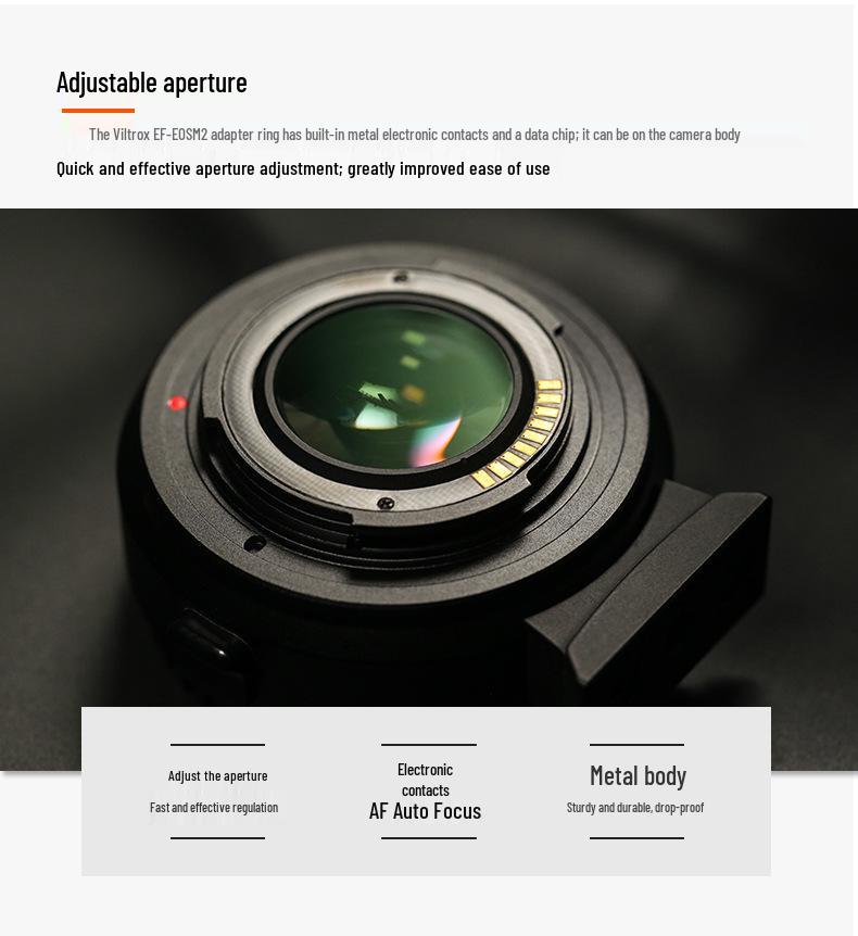Viltrox EF-EOS M2 Adapter for Canon EF Lenses to EOS M Cameras (M6, M5, M50)