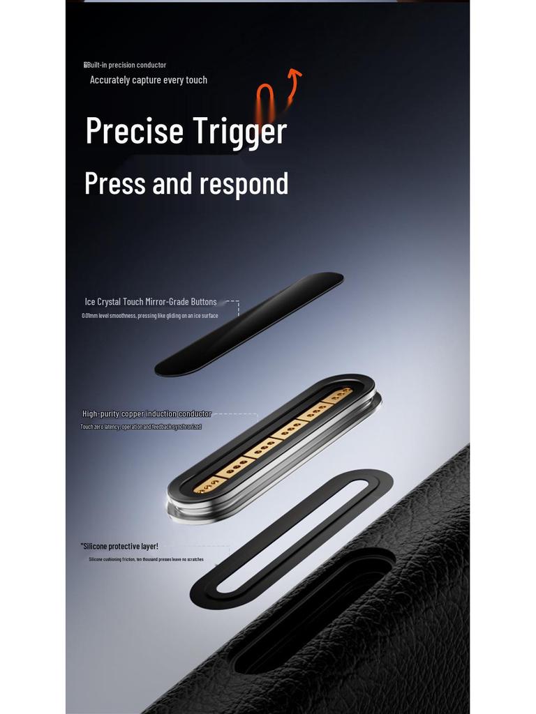 iPhone 17 Pro Max Plain Leather Business Case with AI Button