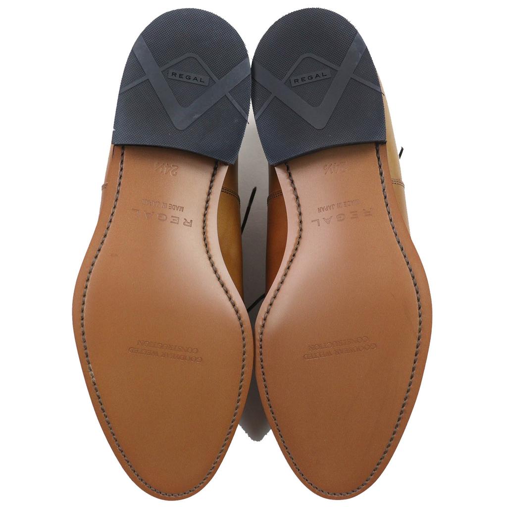 Pristine REGAL Leather shoes Goodyear welt style straight tip Brown mens 24.5 Used