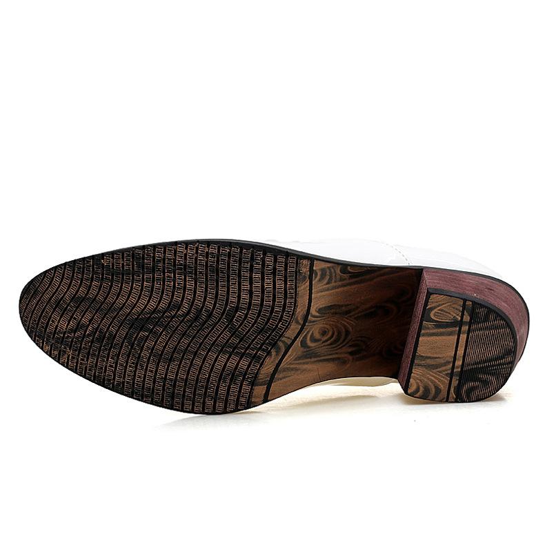 Herren Lackleder Oxford Schuhe Atmungsaktiv Spitz Zehen Hohe Absätze Formell Geschäft Ballmode Kleid Hochzeit Bräutigam Schuhe erf4