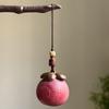 Strawberry Sandalwood Keychain Chinese Style Car Keyring Wooden Pendant Phone Chain  Decoration