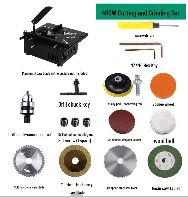 Compact Precision Table Saw - Mini Electric Multifunctional Woodworking Tool