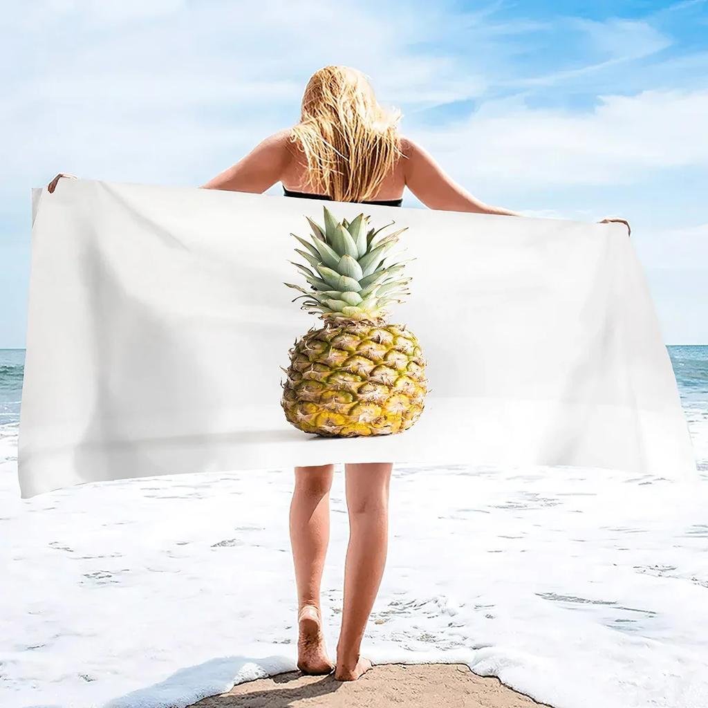 Pineapple Beach Towel ,Lightweight Microfiber Absorbent Quick Dry Sand Free Blanket Towels,Soft Pool Travel Bath Swim Towels