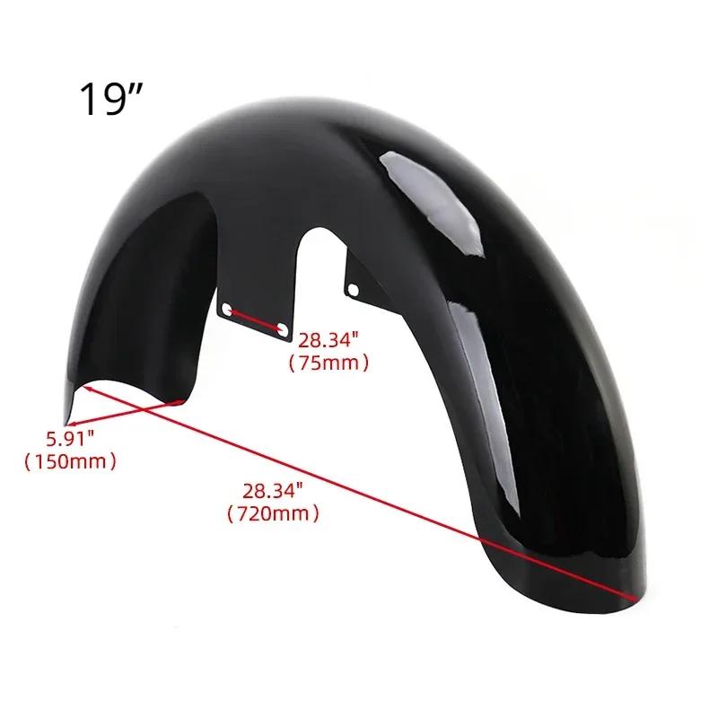 Motorcycle Black 19" 21" 23" Wrap Front Fender Mudguard For Harley Touring Electra Street Glide Road King Ultra Custom Baggers