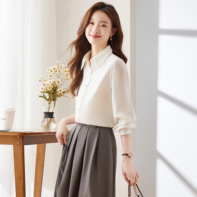 Women's French Style Long Sleeve Commuter Blouse