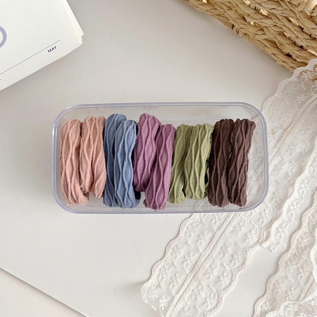 10Pcs High Elasticity Mixed Hair Tape Head Rope Mixed Ponytail Headwear for Children Girl Pink Hair Hoop Hair Rope Seamless