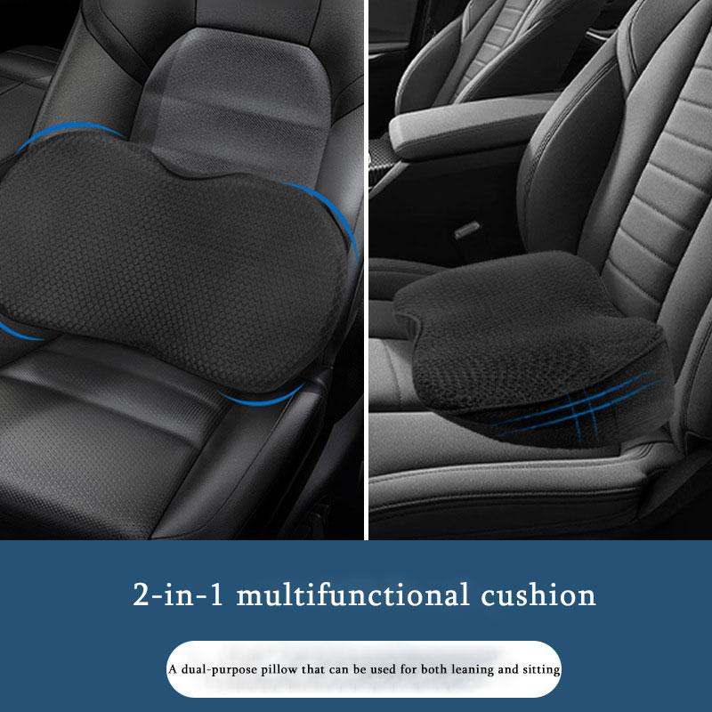 2 In 1 Multifunctional Car Seat Cushion Universal Memory Lumbar Pillow Support Driver Breathable Increased Height Buttocks Pad