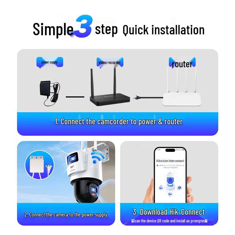 HIKVISION Outdoor 8MP Wireless PTZ Dual-Lens AI Security Camera CN Plug (adapter Included)