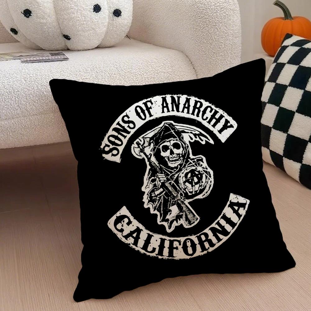 American Biker Drama SSons of Anarchy Cushion Cover Throw Pillow Cover Hidden Button Durable Polyester Chair Cushion