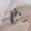 925 Sterlingsilber Ringe Mode Hip Hop Vintage Paare Kreatives Flügeldesign Thai Silber Party Schmuck Geburtstagsgeschenke