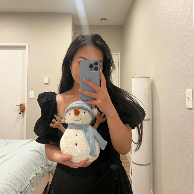 22CM Super Cute Sammy Snowman Plush Toy Cute White With DIY Scarf Hat Wnter Snowman Placating Doll Send Children Birthday Gift