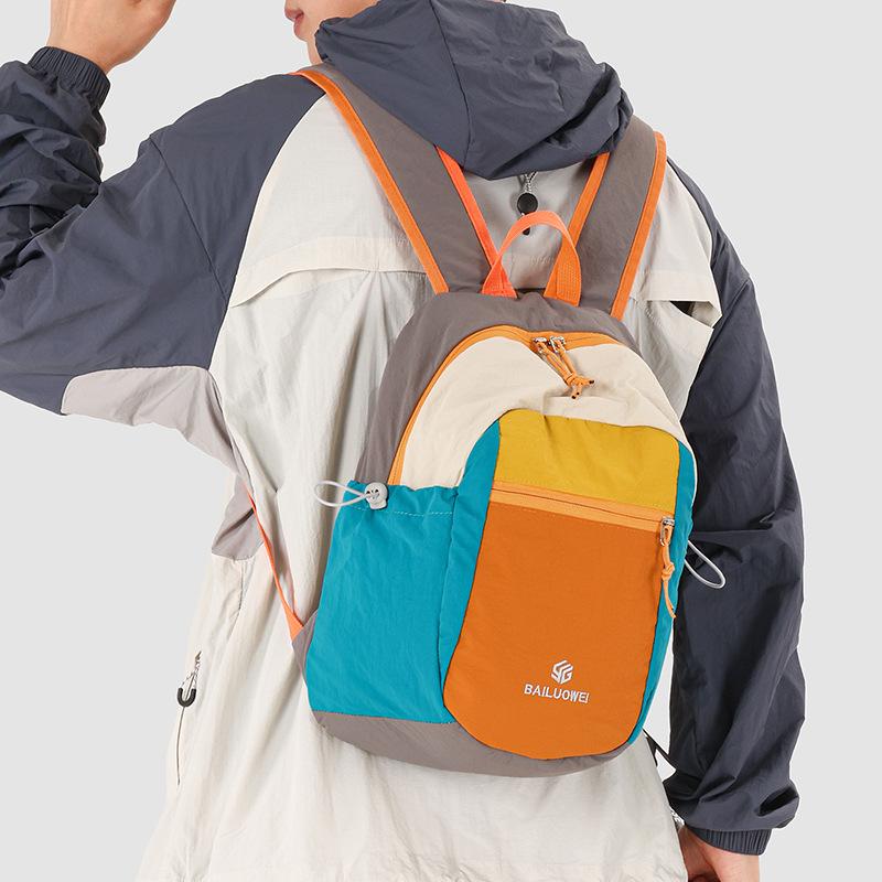 Schoolbag new outdoor travel fashion color matching backpack couple commuter casual schoolbag lightweight trend versatile backpack