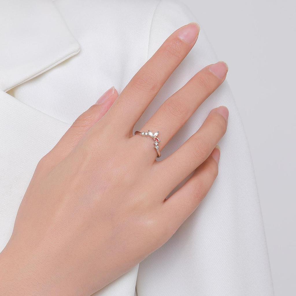 MODIAN Echt 925 Sterling Silber Mode Krone Fingerring für Frauen Regenbogen Feuer Zirkon Hochzeit Verlobungsband Edlen Schmuck