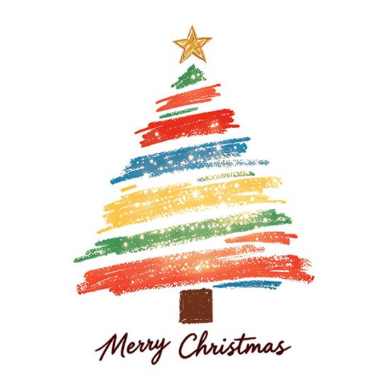 Christmas Tree Wall Stickers Hand-painted Colorful Static Glass Sticker, Removable PVC Window Cling, Holiday Reusable Decals for Home And