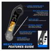 Großes digitales LCD-Lebensmittelthermometer - Schnelle, genaue Fleischtemperaturmessung, Haltefunktion, 180° ausklappbarer Schalter(C.)