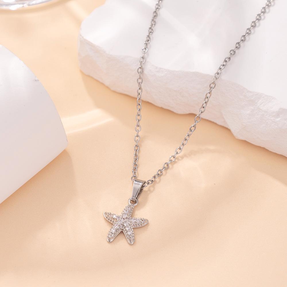 Kadın Lüks Titanyum Çelik Kolye Ucu Klavikula ve Uzun Kazak Kolyesi - Niş Tasarım