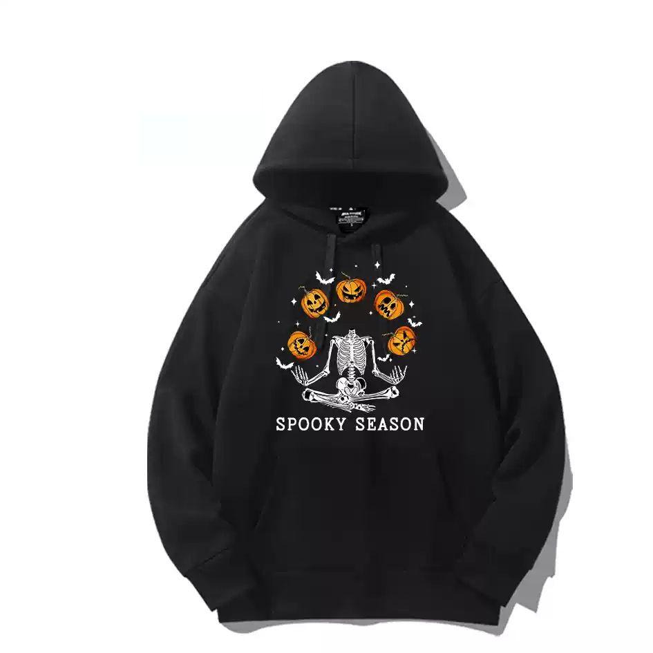 

American New High-quality Funny Halloween Printed Men s and Women s Sweaters, Warm Autumn and Winter Loose Large-size Hoodies 3XL