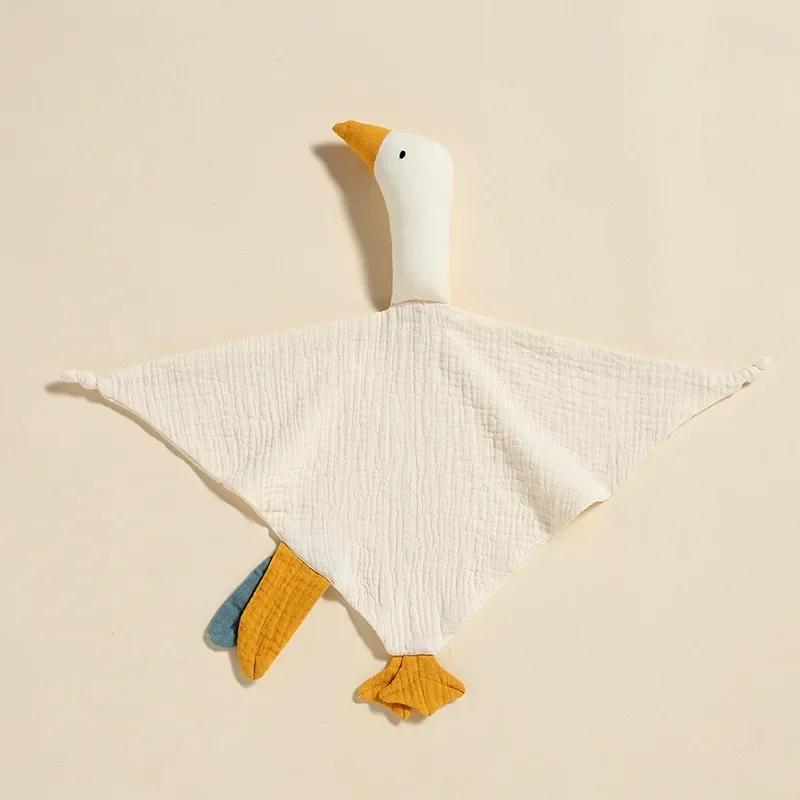 Muselina de Algodón Puro Babero para Bebé Patito Lindo Muñecos Durmientes Toalla de Saliva para Recién Nacido Toalla Calmante Pañuelo para Niños Pequeños