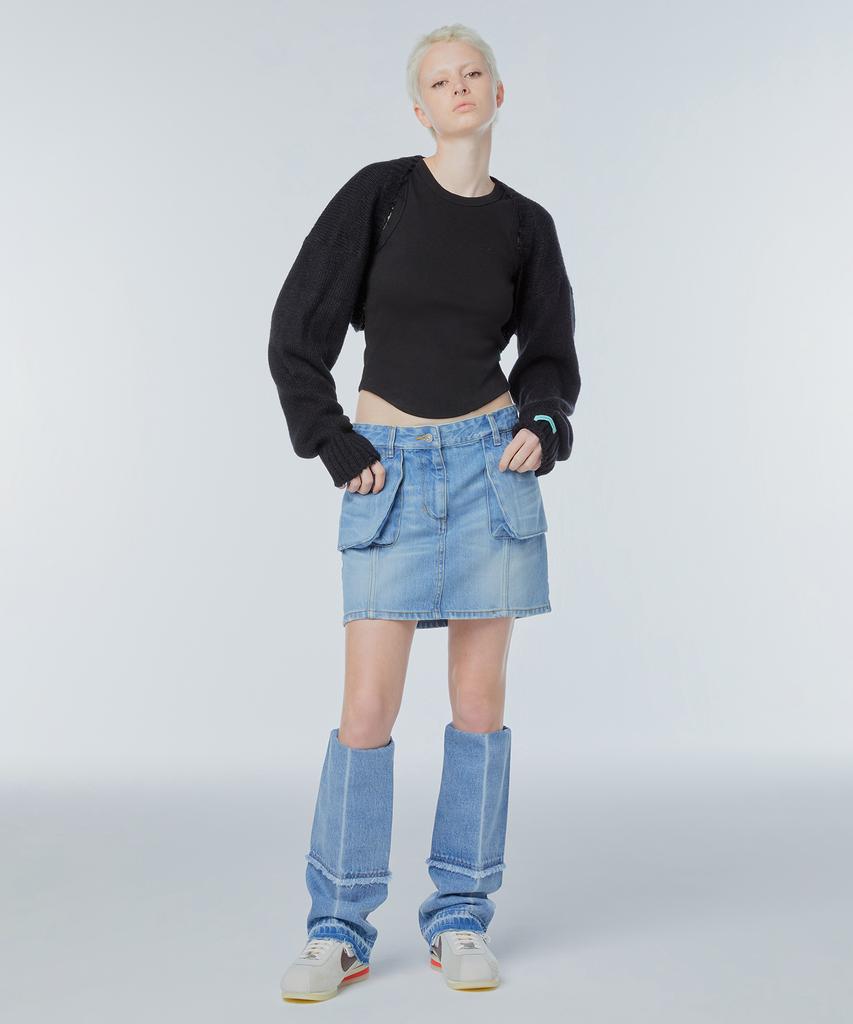 INSTANTFUNK Cargo Denim Mini Skirt