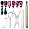 1/6Pcs Cat Eye Nail Magnet Tool Set Cat Eye Heart Magnets Nail Magnet Stick Cat Eye Gel Polish Magnets Tools Manicure