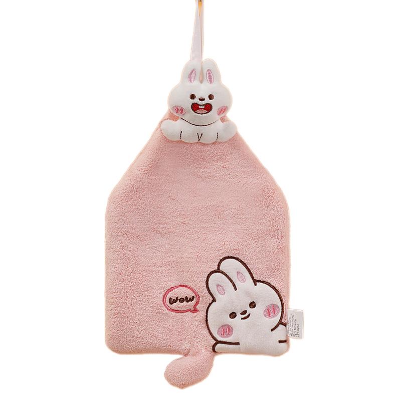 Cute Cartoon Animal Patterneds Kids Hand Towels Soft Corals Velvets Highly Absorbent Fast Drying For Kitchens And Bathrooms