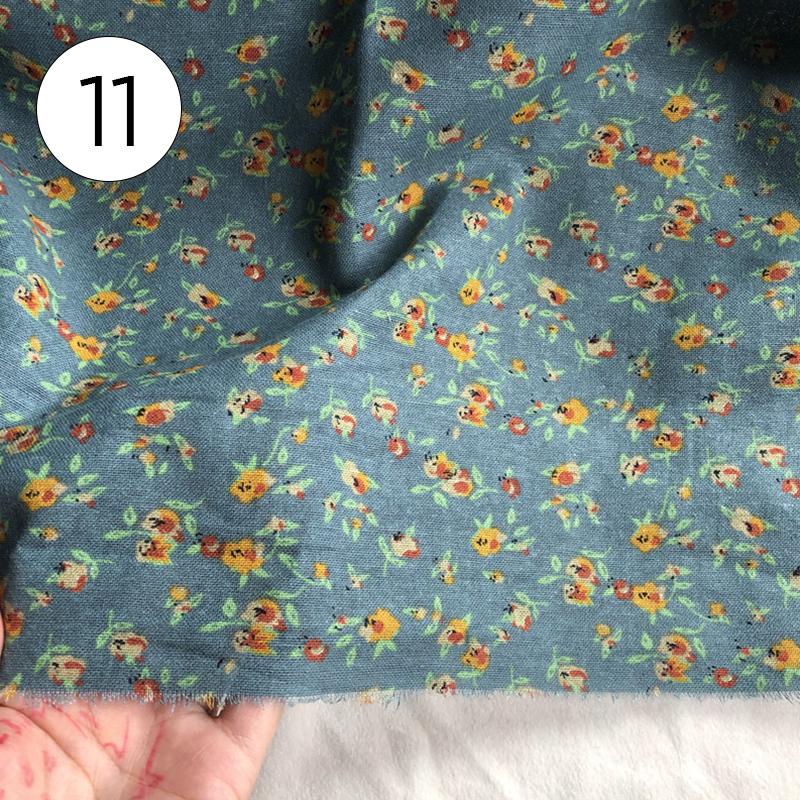 100x145cm Pastoral Style Small Floral Printed Fabric Retro Cotton Linen Fabric For Sewing Clothes Tablecloth DIY Patchwork