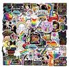 50 Pieces of Cool Rainbow Cartoon Graffiti Stickers for DIY Computer Helmet Luggage Box Decoration and PVC Stickers
