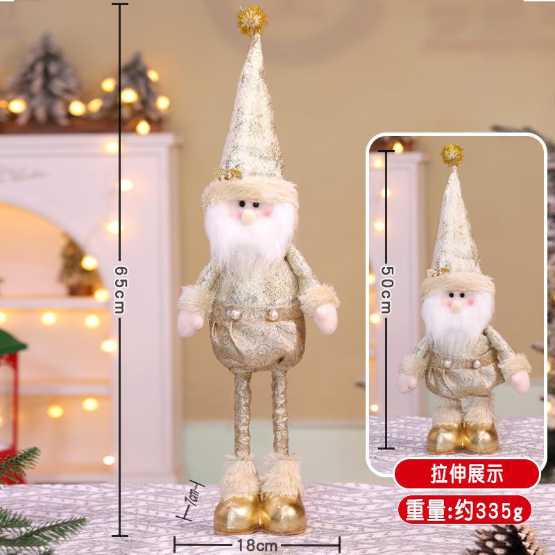 Christmas new old man snowman retractable doll ornament Christmas gold sequined pointed hat standing doll ornament