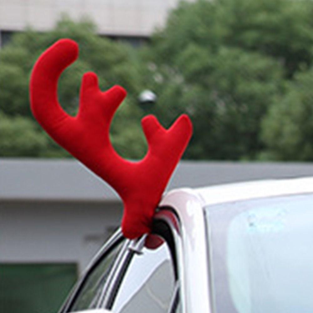 Cartoon Cute Christmas Car Decorations Creative Car Reindeer Antler Kit  Auto Accessories