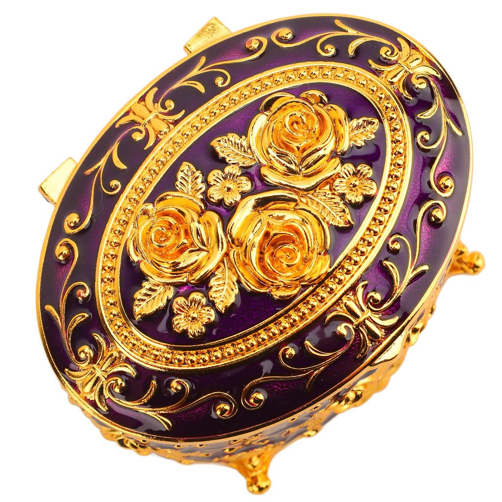 Metal Jewelry Box Vintage Zinc Alloy Decorative Easy To Maintain Keepsake Box for Necklace Earring