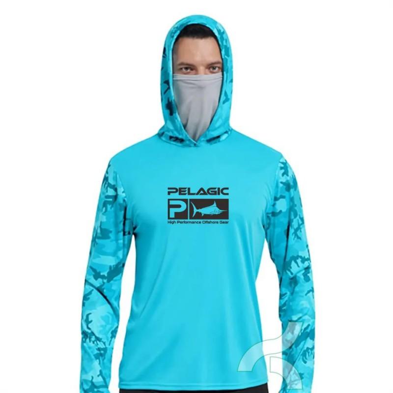 Quick-Dry Fishing Shirt Men With UPF 50 Sun Protection Dust-Resistant Face Cover Lightweight Breathable Cycling Jersey Style