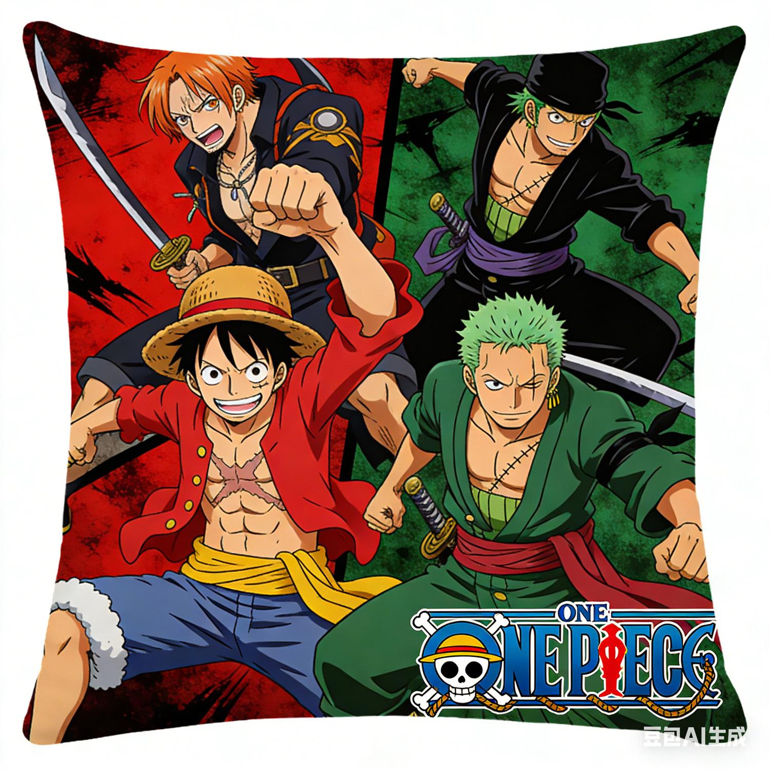 

One Piece Pillow Cover Anime Fan Favorite Character Print Decorative Pillowcase for Bedroom Living Room and Anime Enthusiasts 45x45cm