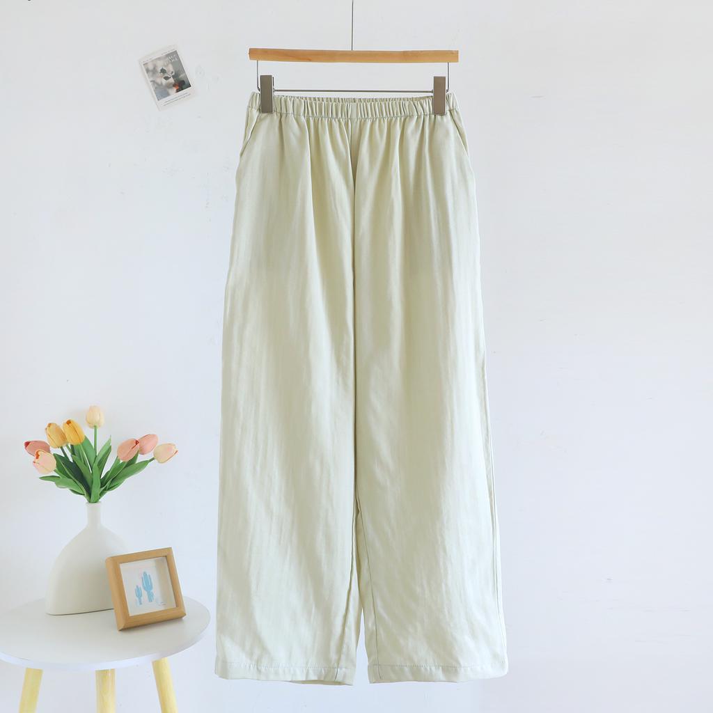 Pure Cotton Double-layer Yarn Nightdress Women's Spring and Summer New Round Neck Pure Cotton Medium and Long Dress Can Be Worn Outside Loungewear