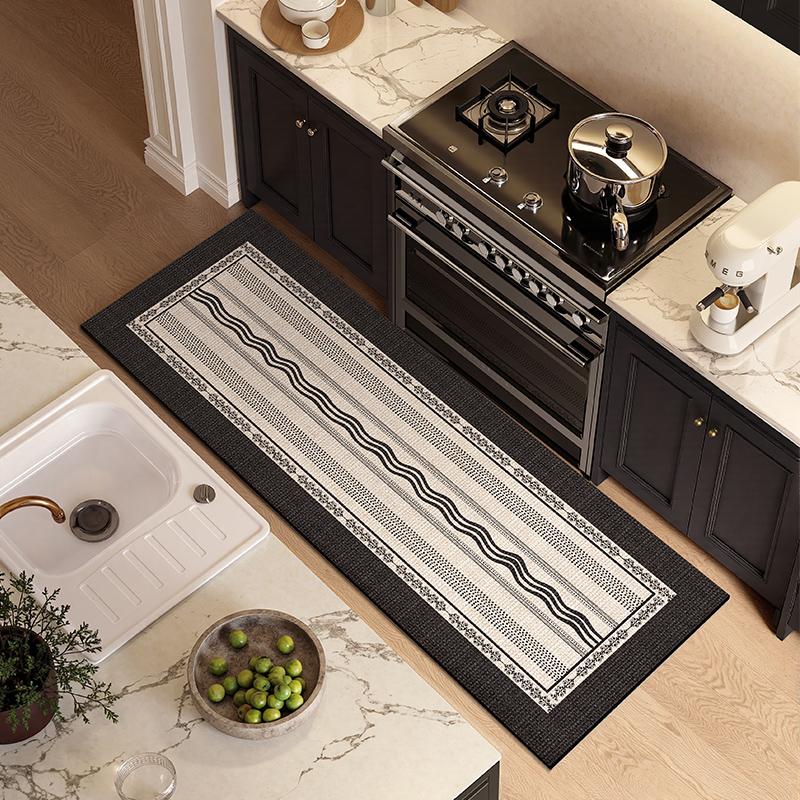 Kitchen Floor Mat Anti-slip Anti-fatigue Carpet Pvc Leather Waterproof Foot Mats Long Rug Modern Style Home Decoration Vinyl Rug
