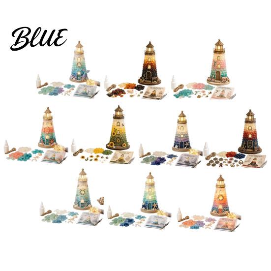 Beach Theme Room Up Unique DIY Kit Glass Lighthouse Decor Sea 3D Light Handmade Gift