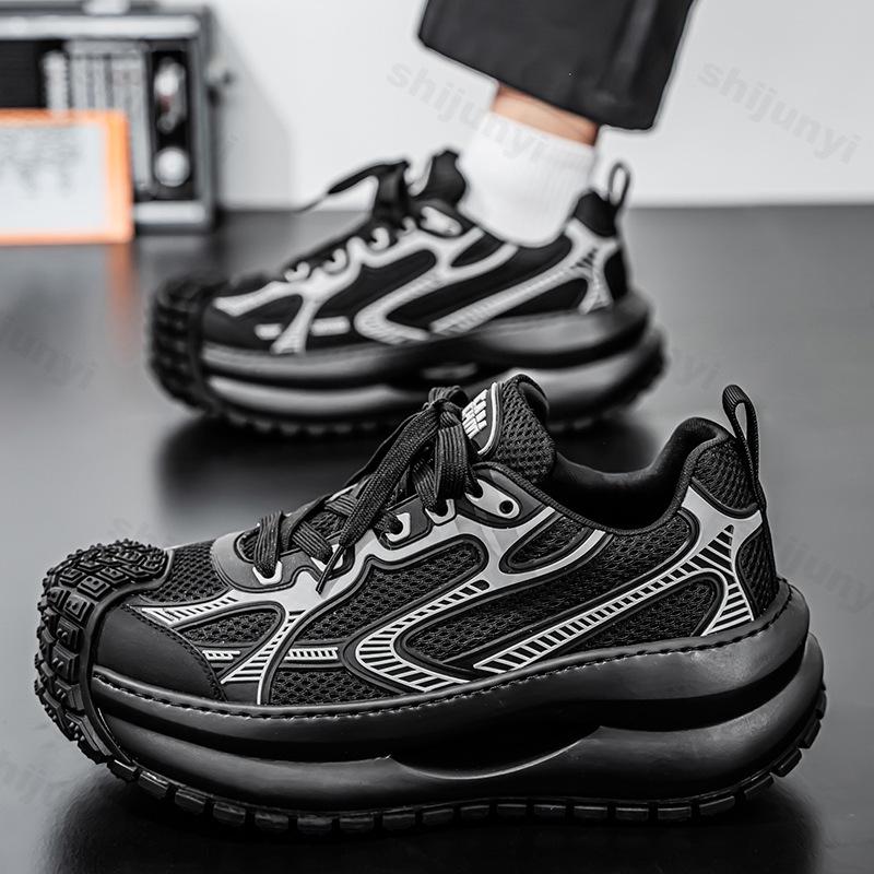 Fashion Men's Sports Casual Shoes 2025 New Thick Soled Height Increasing Fashion Trend Versatile Mesh Breathable Comfortable Sneakers