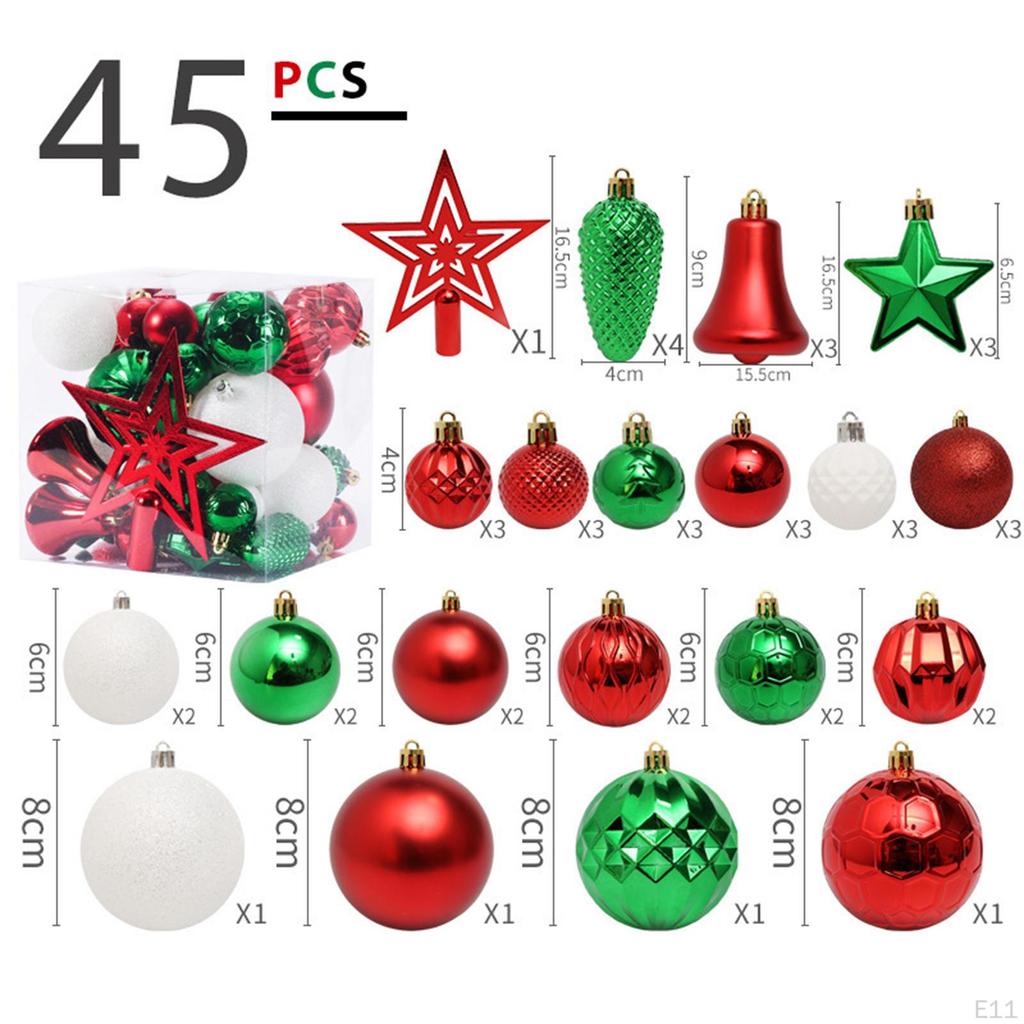 Christmas Balls Ornaments Hanging Decorative Bauble Shatterproof Tree for Wedding