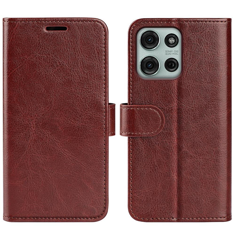 Dla Motorola Moto G75 5G Etui Portfelowe Tekstura Crazy Horse Podstawka Skórzane Etui na Telefon