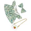 Girl Doll Clothes Accessories with Shoes Bow Bag for 20cm Dolls Floral Print Cute Girl Doll Clothing