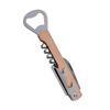 Wood Handle Wine Bottle Corkscrew with Beer Cap Openers for Waiters Bartenders