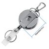 Portachiavi Retrattile in Filo Metallico Bobina Badge Estraibile Cordino per Badge Identificativo Porta Badge con Nome Bobine Catena Elastica Portachiavi da Esterno