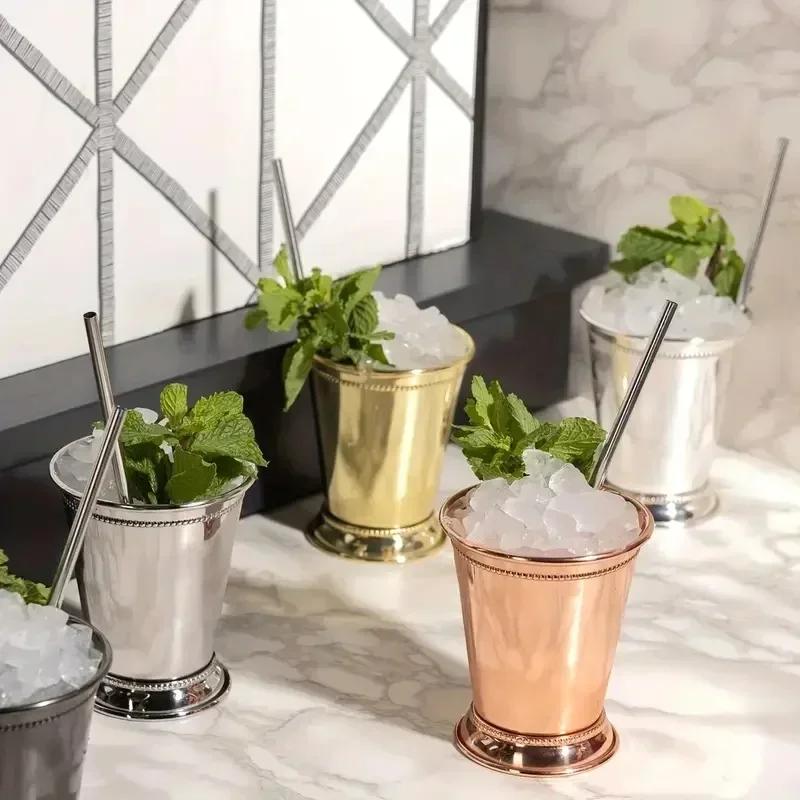 380ml Hrnček Mint Julep Nerezový Hrnček na Koktejly Hrnček na Mixované Nápoje Martini Mojito Nápoj Bar Párty Pivní Hrnčeky Julep Bar Sklenice na Víno pro každodenní použití