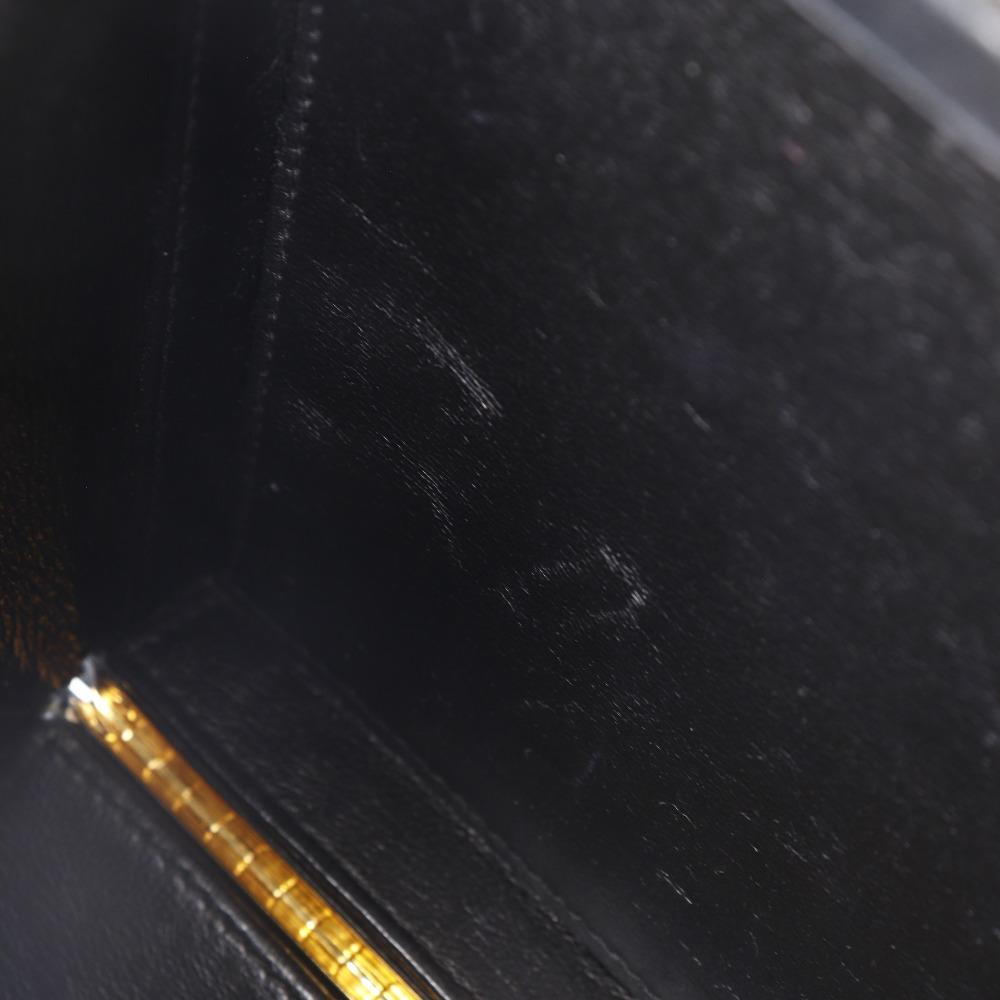 CHANEL Chevron COCO Mark Shoulder Bag V stitch vintage black lambskin Women Used