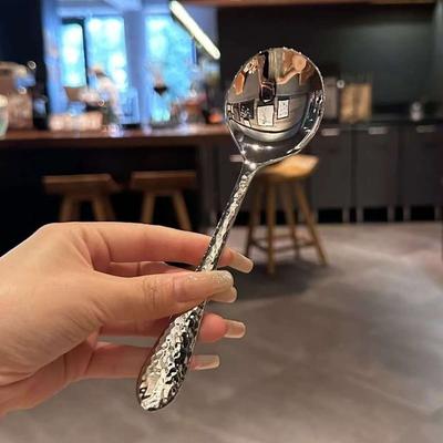 New Long Handle Stainless Steel Spoon Stirring Spoon Thickened Dessert Spoon Stainless Steel Tableware Soup Scoop