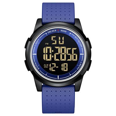 GOLDEN HOUR Minimalist Waterproof Sports Digital Watch with Display and Rubber Unisex Men's Watch Ultra-thin, Design, Wide-angle Strap. Model.
