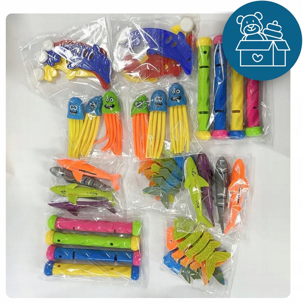 Toys for the Pool, Bath, Bathtub, Diving, Water, Set of 34 Pieces