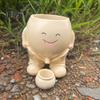 Smiling Face Planter Pot Resin Cartoon Head Flowerpot Indoor Outdoor Cactus Succulent Plants Container Home Balcony Garden Decoration